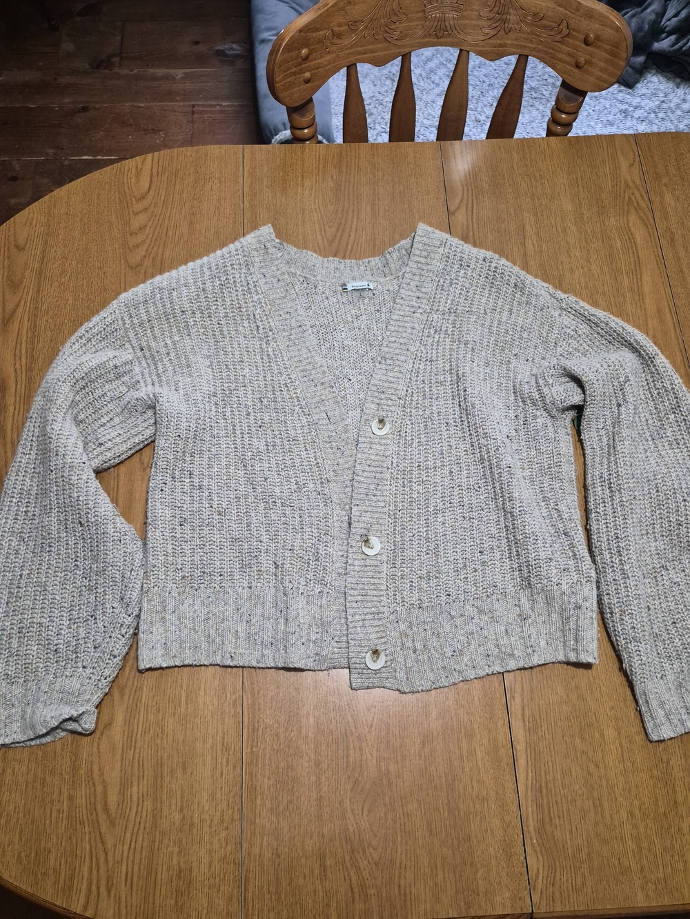 Smartwool Cream Button Front V-Neck Cardigan